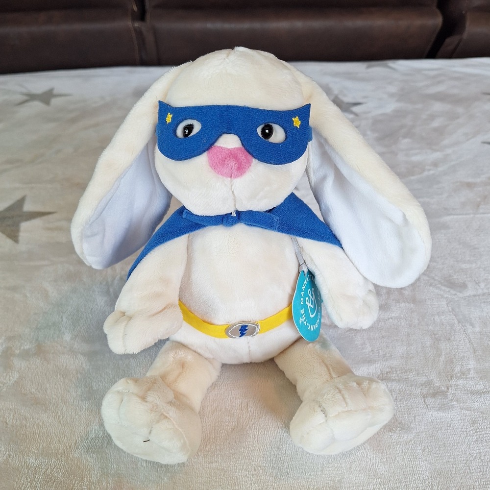 Manhattan Toy Super Hero Bunny Plush Stuffed Animal  With Mask And Cape 11"